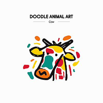 예술 선 일러스트 색연필 잉크 사람없음 컬러풀 귀여움 물감 색칠 소 낙서 그림 크레파스 손그림 국내일러스트 AI파일 컬러 컨셉 포유류 학용품 미술도구 파일형식 벡터