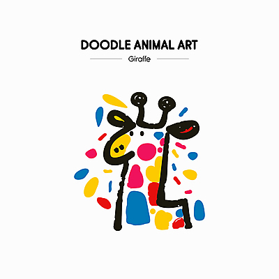 예술 선 일러스트 색연필 잉크 사람없음 컬러풀 귀여움 물감 색칠 낙서 기린 그림 크레파스 손그림 국내일러스트 AI파일 컬러 컨셉 포유류 학용품 미술도구 파일형식 벡터