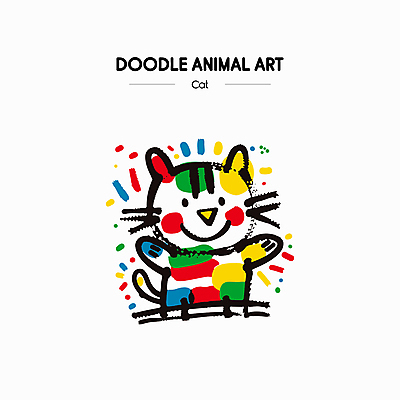예술 선 일러스트 색연필 잉크 웃음 사람없음 컬러풀 귀여움 고양이 물감 색칠 낙서 그림 크레파스 손그림 국내일러스트 AI파일 컬러 컨셉 포유류 학용품 표정 반려동물 미술도구 파일형식 벡터