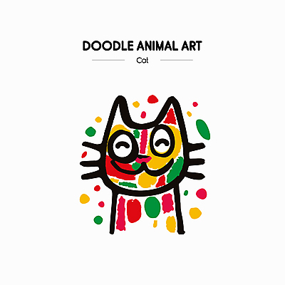 예술 선 일러스트 색연필 잉크 웃음 사람없음 컬러풀 귀여움 고양이 물감 색칠 낙서 그림 크레파스 손그림 국내일러스트 AI파일 컬러 컨셉 포유류 학용품 표정 반려동물 미술도구 파일형식 벡터