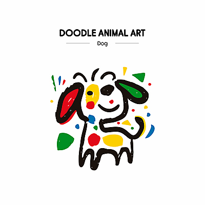 예술 선 일러스트 색연필 잉크 웃음 사람없음 컬러풀 귀여움 물감 색칠 강아지 낙서 그림 크레파스 손그림 국내일러스트 AI파일 컬러 컨셉 학용품 표정 반려동물 미술도구 개 파일형식 벡터