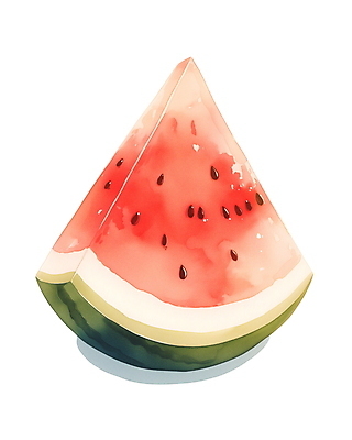 JPG 일러스트 단면 수채화 수박 사람없음 빨간색 여름 신선 국내일러스트 AI일러스트 AI콘텐츠 계절 컬러 과일 파일형식