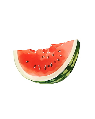 JPG 일러스트 단면 수채화 수박 사람없음 빨간색 여름 신선 국내일러스트 AI일러스트 AI콘텐츠 계절 컬러 과일 파일형식