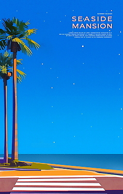 PSD 도로 일러스트 하늘 해변 사람없음 여름 파란색 반짝임 야자수 분위기 횡단보도 저녁 심플 국내일러스트 나무 계절 길 바다 컬러 컨셉 교통시설 모션 보행로 야간 파일형식