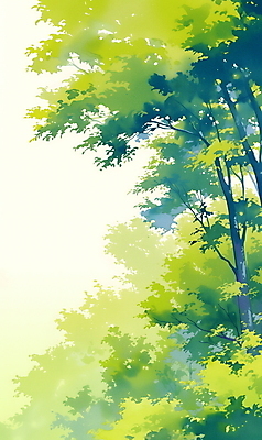 JPG 디자인 일러스트 자연 나뭇잎 수채화 사람없음 초록색 분위기 그림 카피스페이스 국내일러스트 AI일러스트 AI콘텐츠 컬러 컨셉 잎 공백 생태계 파일형식