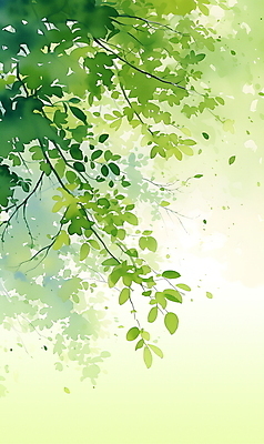 JPG 디자인 일러스트 자연 나뭇잎 수채화 사람없음 초록색 분위기 그림 카피스페이스 국내일러스트 AI일러스트 AI콘텐츠 컬러 컨셉 잎 공백 생태계 파일형식