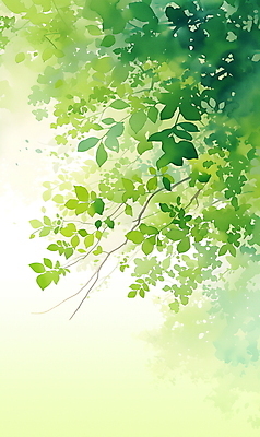 JPG 디자인 일러스트 자연 나뭇잎 수채화 사람없음 초록색 분위기 그림 카피스페이스 국내일러스트 AI일러스트 AI콘텐츠 컬러 컨셉 잎 공백 생태계 파일형식