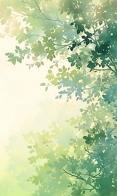 JPG 디자인 일러스트 자연 나뭇잎 수채화 사람없음 초록색 분위기 그림 카피스페이스 국내일러스트 AI일러스트 AI콘텐츠 컬러 컨셉 잎 공백 생태계 파일형식