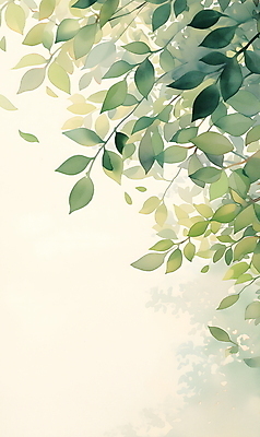 JPG 디자인 일러스트 자연 나뭇잎 수채화 사람없음 초록색 분위기 그림 카피스페이스 국내일러스트 AI일러스트 AI콘텐츠 컬러 컨셉 잎 공백 생태계 파일형식