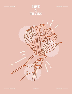 손 디자인 꽃잎 분홍색 꽃다발 일러스트 사랑 들기 타이포그라피 신체부위 장식 튤립 잡기 다발 라인아트 감사 심플 손그림 국내일러스트 AI파일 문자 꽃 감정 선 컬러 모션 사람 파일형식 벡터