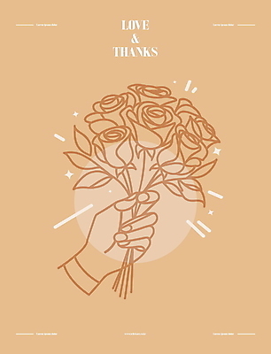 손 디자인 꽃잎 꽃다발 일러스트 사랑 들기 타이포그라피 신체부위 장식 장미 주황색 잡기 다발 라인아트 감사 심플 손그림 국내일러스트 AI파일 문자 꽃 감정 선 컬러 모션 사람 파일형식 벡터