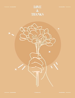 손 디자인 꽃잎 꽃다발 일러스트 사랑 들기 타이포그라피 신체부위 장식 주황색 잡기 다발 라인아트 감사 심플 손그림 국내일러스트 AI파일 문자 꽃 감정 선 컬러 모션 사람 파일형식 벡터