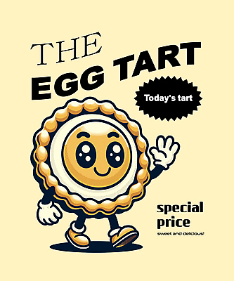 캐릭터 일러스트 장난 디저트 타이포그라피 사람없음 귀여움 놀람 다리 달콤 만화 팔 에그타르트 일러캐릭터 AI파일 문자 감정 음식 컨셉 표정 신체부위 맛 타르트 파일형식 벡터