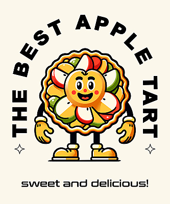 캐릭터 일러스트 디저트 웃음 타이포그라피 사람없음 귀여움 다리 최고 달콤 만화 팔 사과타르트 일러캐릭터 AI파일 문자 음식 컨셉 표정 신체부위 맛 타르트 파일형식 벡터