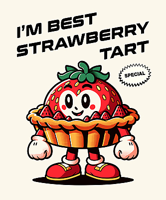 캐릭터 일러스트 디저트 웃음 타이포그라피 사람없음 귀여움 다리 달콤 만화 팔 딸기타르트 특별함 일러캐릭터 AI파일 문자 음식 컨셉 표정 신체부위 맛 타르트 파일형식 벡터