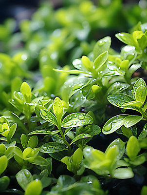 JPG 편집이미지 잎 자연 풍경 사람없음 초록색 연두색 정원 새벽 신선 덩굴 이슬 편집실사 AI포토 AI콘텐츠 자연요소 식물 컬러 CG 생태계 파일형식