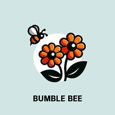 꽃 일러스트 자연 타이포그라피 사람없음 그래픽 환경 꿀벌 심플 꿀 단순화된 민트색 미니멀 국내일러스트 AI파일 식물 문자 컬러 벌_곤충 생태계 파일형식 벡터