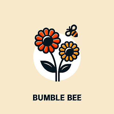 꽃 일러스트 자연 타이포그라피 사람없음 그래픽 노란색 환경 꿀벌 심플 꿀 단순화된 미니멀 국내일러스트 AI파일 식물 문자 컬러 벌_곤충 생태계 파일형식 벡터