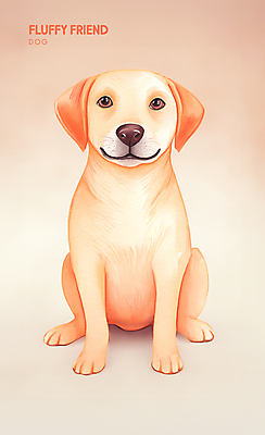 PSD 행복 일러스트 수채화 미소 사람없음 반려동물 갈색 노란색 귀여움 물감 강아지 국내일러스트 동물 감정 컬러 컨셉 표정 미술도구 개 파일형식