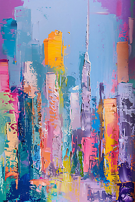 JPG 일러스트 붓터치 추상 빌딩 사람없음 물 컬러풀 반사 물감 도시 디지털합성 질감 활기 스카이라인 편집소스 국내일러스트 AI일러스트 AI콘텐츠 자연요소 컬러 컨셉 무늬 건물 미술도구 파일형식