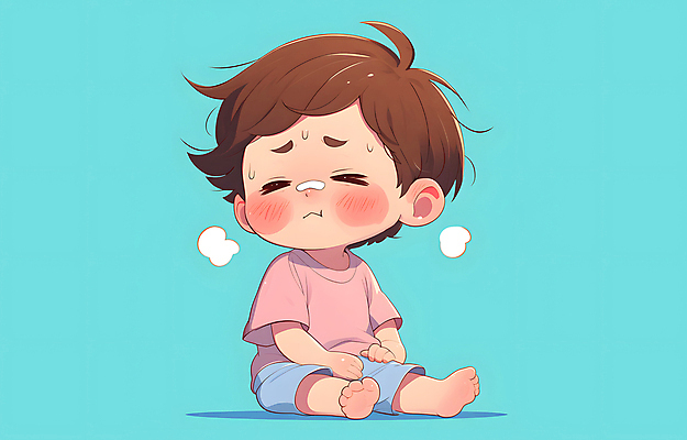 JPG 남자 어린이 하늘색 일러스트 한명 소년 고통 반창고 열 질병 울음 눈물 발열 소년한명만 국내일러스트 AI일러스트 AI콘텐츠 1 감정 의학 표정 사람 파란색 의료용품 남자한명만 소년만 파일형식