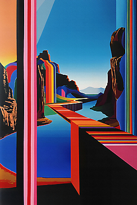 JPG 길 무지개 무늬 일러스트 자연 하늘 추상 산 풍경 사람없음 컬러풀 디지털합성 지형 스펙트럼 편집소스 국내일러스트 AI일러스트 AI콘텐츠 자연요소 컬러 생태계 파일형식