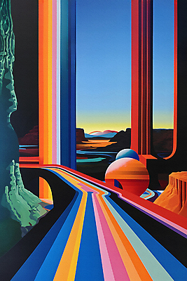 JPG 길 무지개 무늬 일러스트 자연 하늘 추상 산 풍경 사람없음 컬러풀 디지털합성 지형 스펙트럼 편집소스 국내일러스트 AI일러스트 AI콘텐츠 자연요소 컬러 생태계 파일형식