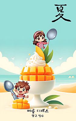 전신 PSD 구름 편집이미지 그릇 여자 남자 어린이 하늘색 잎 조류 디저트 들기 소녀 소년 타이포그라피 해변 두명 여름 숟가락 디지털합성 망고 과일빙수 어린이만 편집소스 이미지편집 자연요소 식물 동물 문자 식기 계절 음식 바다 과일 모션 수저 사람 파란색 열대과일 빙수 파일형식