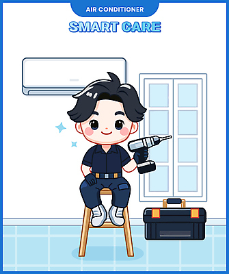 남자 하늘색 의자 일러스트 창문 한명 들기 앉기 성인 반짝임 가전제품 엔지니어 수리 드릴 에어컨 서비스 정비공 점검 성인남자한명만 국내일러스트 AI파일 1 가구 모션 사람 파란색 공구 기술자 남자한명만 성인남자만 파일형식 벡터