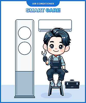 남자 하늘색 의자 일러스트 한명 들기 앉기 성인 장비 가전제품 스패너 엔지니어 수리 에어컨 서비스 성인남자한명만 국내일러스트 AI파일 1 가구 모션 사람 파란색 공구 기술자 남자한명만 성인남자만 파일형식 벡터