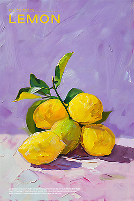 PSD 편집이미지 포스터 잎 페인팅 붓터치 사람없음 보라색 물감 분위기 레몬 질감 유화 카피스페이스 이미지편집 식물 컬러 컨셉 과일 미술 공백 미술도구 파일형식