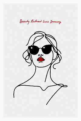 여자 일러스트 한명 성인 타이포그라피 여름 선글라스 검은색 흰색 라인아트 입술 드로잉 성인여자한명만 세련 미니멀 국내일러스트 AI파일 문자 1 계절 안경 선 컬러 미술 사람 신체부위 여자한명만 성인여자만 파일형식 벡터