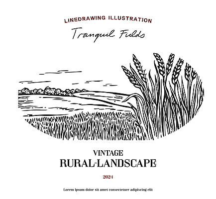 일러스트 자연 흑백 풍경 초원 타이포그라피 사람없음 농장 라벨 검은색 농촌 빈티지 심볼 전원생활 밀밭 국내일러스트 AI파일 문자 컬러 컨셉 밭 농업 프레임 촬영기법 생활 시골 밀 생태계 파일형식 벡터
