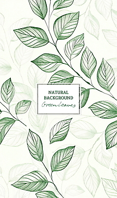 PSD 식물 편집이미지 잎 패턴 자연 타이포그라피 사람없음 세로 초록색 빈티지 이미지편집 문자 컬러 컨셉 무늬 생태계 파일형식