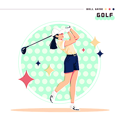 전신 캐릭터 여자 스포츠 골프 일러스트 한명 들기 성인 반짝임 운동 골프채 골퍼 골프웨어 다리들기 성인여자한명만 휘두르기 일러캐릭터 AI파일 1 옷 모션 운동선수 골프용품 건강 사람 구기 여자한명만 성인여자만 파일형식 벡터