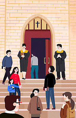 PSD 여자 남자 기독교 안경 어린이 십자가 가방 일러스트 들기 소녀 여러명 성인 문 계단 성경 목사 예배 성도 국내일러스트 잡화 종교 다수 종교용품 모션 사람 성직자 파일형식