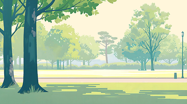 전신 PSD 나무 계절 공원 길 가로등 일러스트 자연 하늘 풍경 잔디 초원 사람없음 초록색 여름 풀잎 분위기 국내일러스트 식물 공공시설 컬러 컨셉 잎 풀_식물 생태계 파일형식