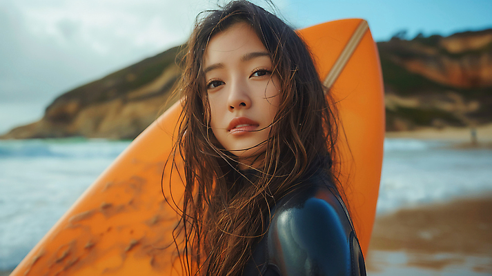 JPG 편집이미지 여자 수영복 스포츠 바다 하늘 한명 성인 여름 서핑보드 서핑 즐거움 의료성형뷰티 성인여자한명만 액티비티 편집실사 AI인물포토 AI콘텐츠 1 옷 계절 감정 사람 수상스포츠 보드_스포츠 CG 여자한명만 성인여자만 파일형식 AI포토