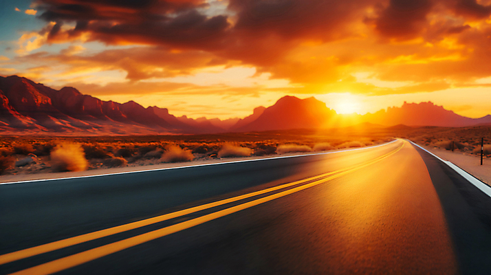 JPG 구름 편집이미지 도로 하늘 산 사람없음 태양 주황색 일몰 드라이브 분위기 카피스페이스 편집실사 AI포토 AI콘텐츠 자연요소 길 컬러 컨셉 교통시설 노을 공백 운전 CG 파일형식