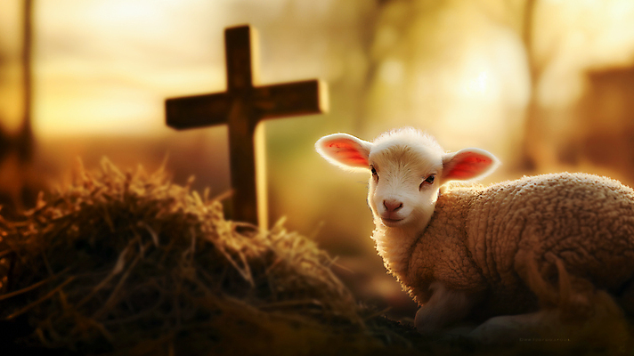 JPG 동물 편집이미지 기독교 엎드리기 십자가 사람없음 목장 양 예수 분위기 편집실사 AI포토 AI콘텐츠 종교 컨셉 포유류 모션 신_종교 CG 파일형식