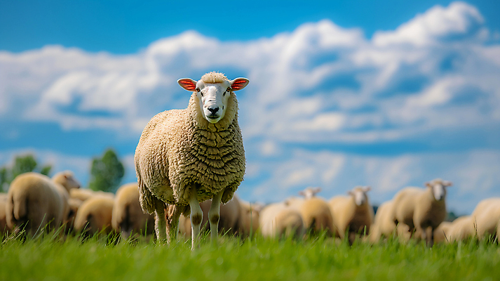 JPG 동물 구름 편집이미지 하늘 초원 사람없음 목장 양 분위기 편집실사 AI포토 AI콘텐츠 자연요소 컨셉 포유류 CG 파일형식