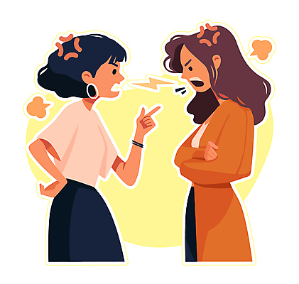 캐릭터 여자 허리손 일러스트 팔찌 성인 두명 친구 팔짱 귀걸이 짜증 가리킴 번개 싸움 갈등 말다툼 성인여자만 국내일러스트 일러캐릭터 AI파일 감정 포즈 장신구 관계 모션 날씨 사람 손짓 여자만 성인만 파일형식 벡터