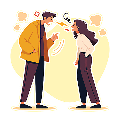 전신 캐릭터 부부 커플 여자 남자 일러스트 성인 두명 짜증 번개 주머니손 싸움 갈등 말다툼 성인만 국내일러스트 일러캐릭터 AI파일 감정 관계 모션 날씨 사람 파일형식 벡터