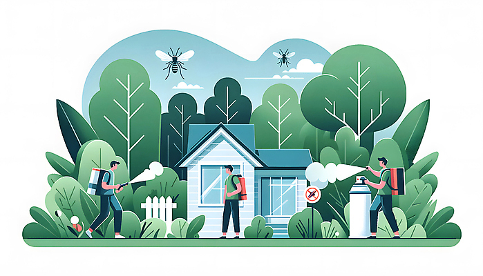 JPG 나무 남자 일러스트 창문 주택 여러명 성인 여름 울타리 표지판 풀잎 해충 뿌리기 디지털합성 스프레이 살충제 방역 퇴치 보건 성인남자만 편집소스 국내일러스트 AI일러스트 AI콘텐츠 식물 계절 다수 컨셉 잎 의학 모션 알림판 사람 건물 담장 풀_식물 벌레 남자만 성인만 파일형식