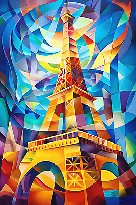 JPG 예술 상징 일러스트 추상 풍경 사람없음 컬러풀 프랑스 에펠탑 디지털합성 모자이크 파리_프랑스 기하학 랜드마크 지오메트릭 편집소스 국내일러스트 AI일러스트 AI콘텐츠 유럽 컬러 무늬 파리 파일형식