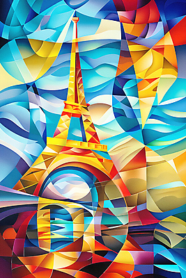 JPG 예술 상징 일러스트 추상 풍경 사람없음 컬러풀 프랑스 에펠탑 디지털합성 모자이크 파리_프랑스 기하학 랜드마크 지오메트릭 편집소스 국내일러스트 AI일러스트 AI콘텐츠 유럽 컬러 무늬 파리 파일형식