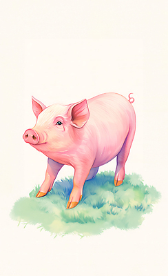 JPG 동물 꽃잎 야생동물 일러스트 수채화 초원 사람없음 컬러풀 귀여움 환경 돼지 풀잎 국내일러스트 AI일러스트 AI콘텐츠 꽃 컬러 컨셉 잎 포유류 풀_식물 파일형식