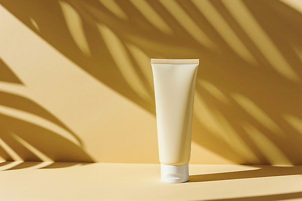 JPG 편집이미지 그림자 사람없음 노란색 화장품 분위기 튜브용기 목업 카피스페이스 편집실사 AI포토 AI콘텐츠 컬러 컨셉 뷰티 공백 용기_그릇 CG 파일형식