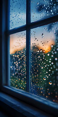 JPG 편집이미지 계절 창문 날씨 휴식 사람없음 여름 빗방울 디지털합성 장마 편집실사 AI포토 AI콘텐츠 컨셉 비_날씨 CG 파일형식