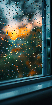 JPG 편집이미지 계절 창문 날씨 휴식 사람없음 여름 빗방울 디지털합성 보케 장마 편집실사 AI포토 AI콘텐츠 컨셉 비_날씨 CG 파일형식